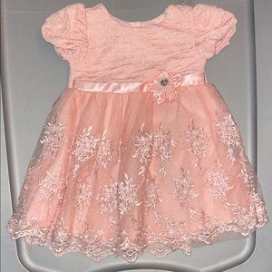 Elegant Pink Lace Kids Formal Dress